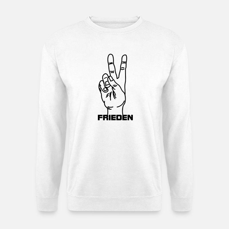 Hand gesture german Frieden - Unisex Sweatshirt - white