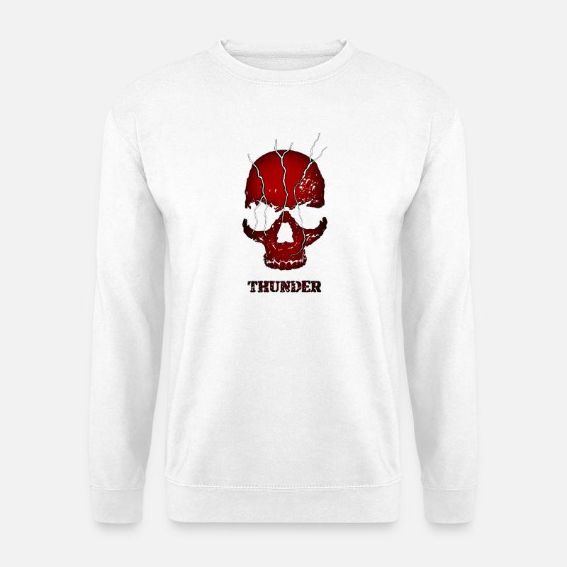 Exploding Thunder Skull - Unisex Sweatshirt - white