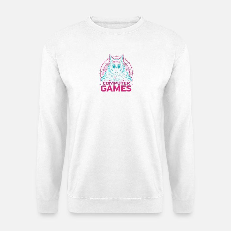 Games Logo mit Neon-Design - Unisex Pullover - Weiß