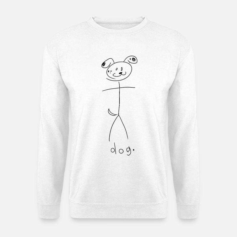 dog. (schwarze Linien) (von Leni Riosa) - Unisex Pullover - Weiß