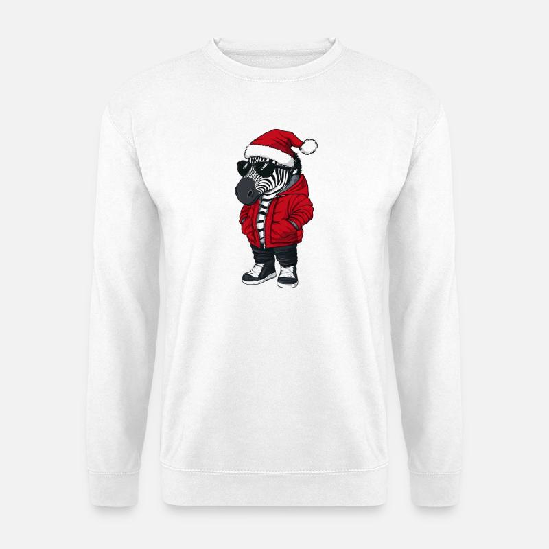 Zebra Weihnachten Winter - Unisex Pullover - Weiß