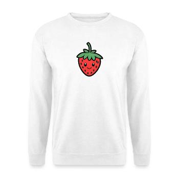 Design du sourire fraise Kawaii - Sweat-shirt Unisexe - blanc - Devant