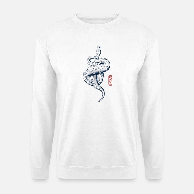 Python with Kanji Stamp - Unisex Sweatshirt - white