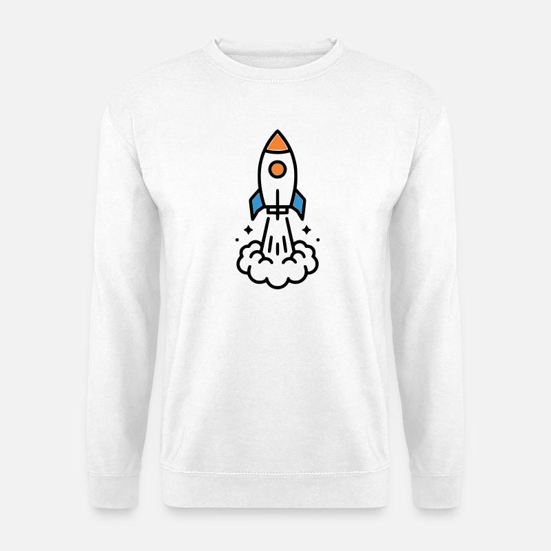 Rakete Start Weltraum Comic - Unisex Pullover - Weiß