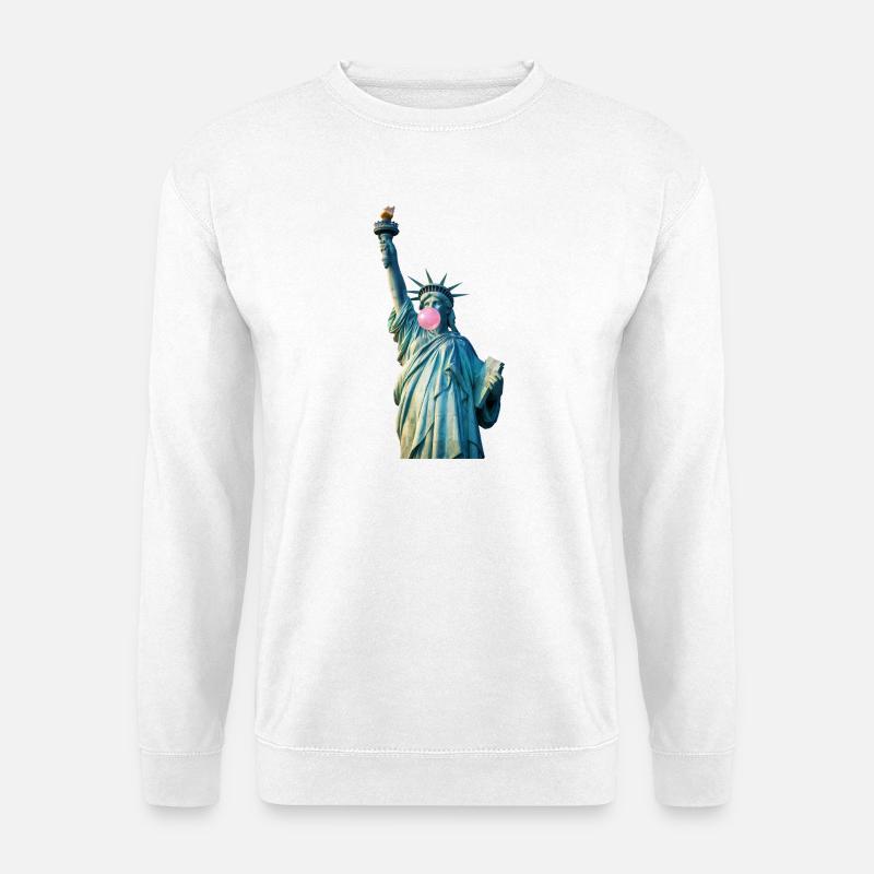 Freiheitsstatue Kaut Bubblegum - Unisex Pullover - Weiß