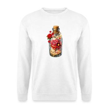 Botschaft in einer Flasche Valentinstagsverzauberung - Unisex Pullover - Weiß - Vorne