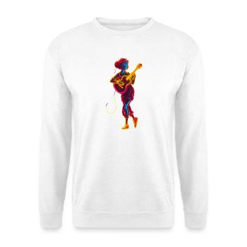 Gitarristin Retrowave - Unisex Pullover - Weiß - Vorne