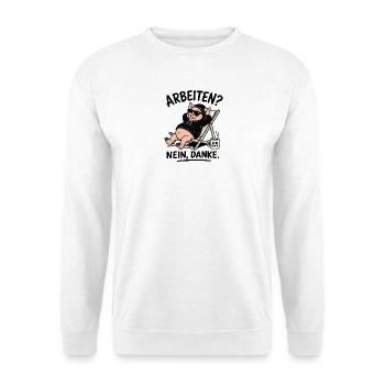 Entspanntes Schwein im Hoodie - Unisex Pullover - Weiß - Vorne
