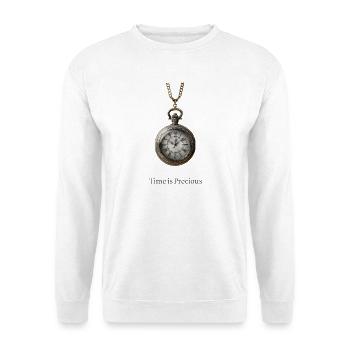 Horloge de poche antique bronze - Sweat-shirt Unisexe - blanc - Devant