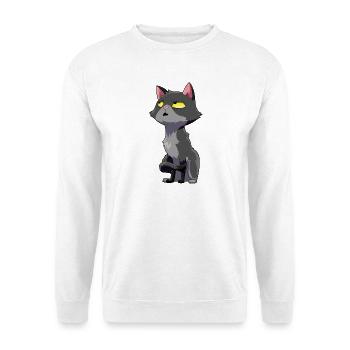 Katze Augenrollen Humor - Unisex Pullover - Weiß - Vorne - Alina (178cm) & Michal (187cm)