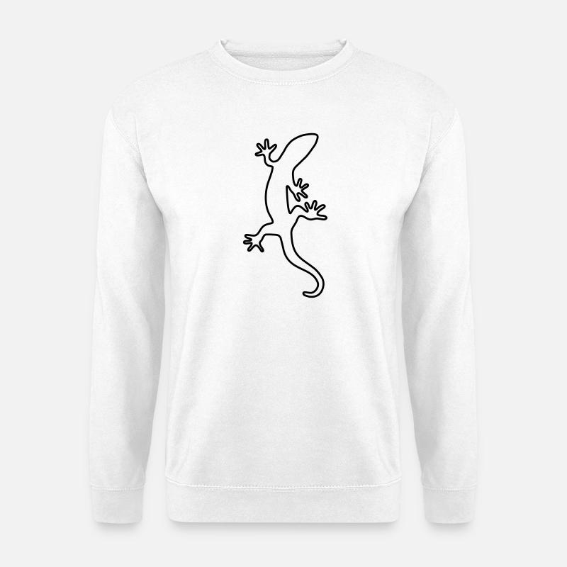 Salamander Echse Gecko Natur Lurch Tier - Unisex Pullover - Weiß