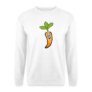 Lustige Comic-Mohrrübe - Unisex Pullover - Weiß - Vorne