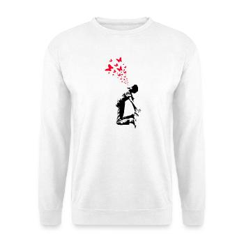 Butterfly Boy Street Art Style - Unisex Sweatshirt - white - Front