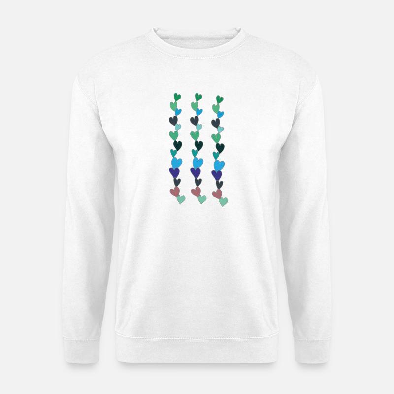 herzen kette blau - Unisex Pullover - Weiß