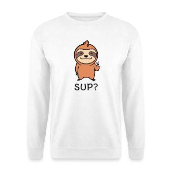 Cool Faultier Statement Tier Säugetier Zoo - Unisex Pullover - Weiß - Vorne