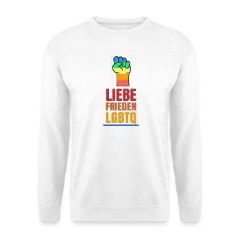 Liebe Gay Lgbt Sexualität Spruch Stolz Regenbogen - Unisex Pullover - Weiß - Vorne