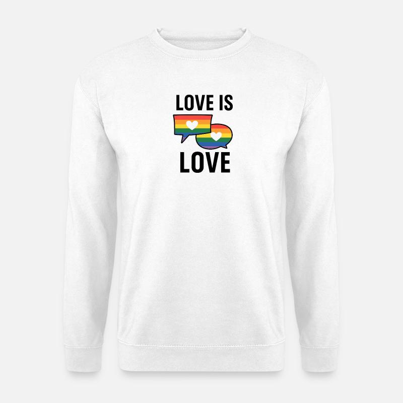 Regenbogen Liebe Sprechblasen - Unisex Pullover - Weiß