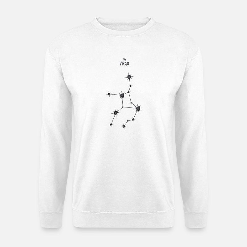 Jungfrau Sternzeichen Sternbild Schwarz & Grau - Unisex Pullover - Weiß
