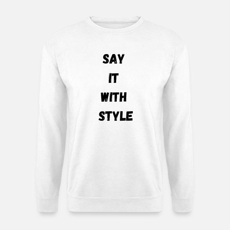 Abstract Geometric Wave Pattern - Unisex Sweatshirt - white