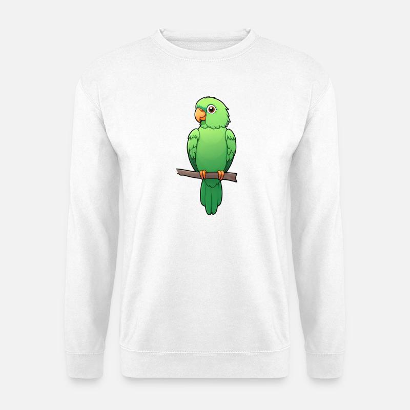 Bezaubernder grüner Papagei - Unisex Pullover - Weiß
