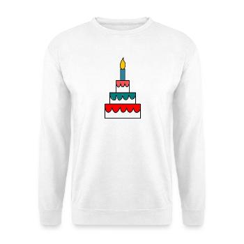 GÂTEAU. ANNIVERSAIRE. HAPPY BIRTHDAY. JOYEUX ANNIV - Sweat-shirt Unisexe - blanc - Devant