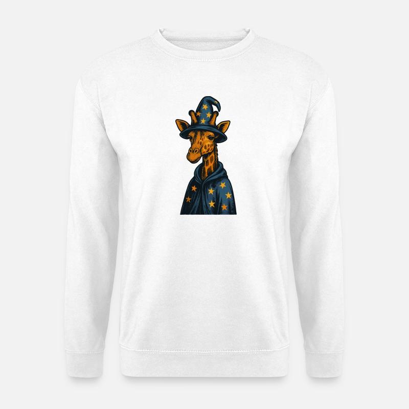 Wizard Giraffe Magic Art - Unisex Pullover - Weiß
