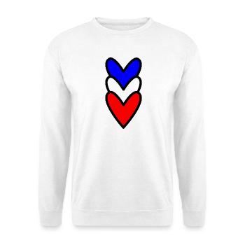 COEUR. FRANCE. BLEU. BLAN. ROUGE. COEUR. COUPLE - Sweat-shirt Unisexe - blanc - Devant