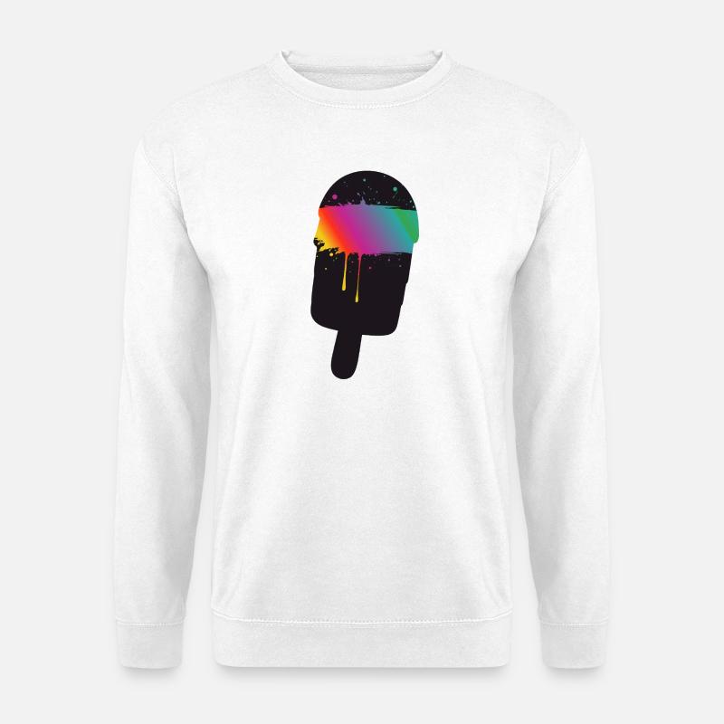 Regenbogen Eis Silhouette Street Art Style  - Unisex Sweatshirt - white