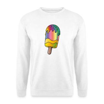 Illustration de dessins animés de glace arc-en-ciel - Sweat-shirt Unisexe - blanc - Devant