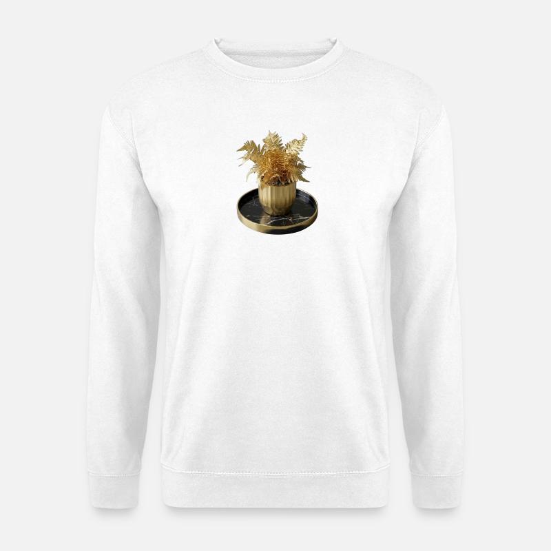 Moderne Kunst Goldfarn - Unisex Pullover - Weiß