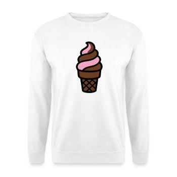 Logo du cornet de glace souple - Sweat-shirt Unisexe - blanc - Devant