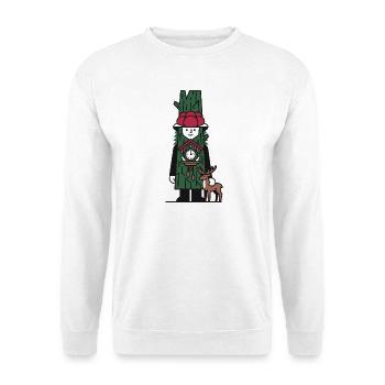 Schwarzwald-Gnom - Unisex Pullover - Weiß - Vorne - Alina (178cm) & Michal (187cm)