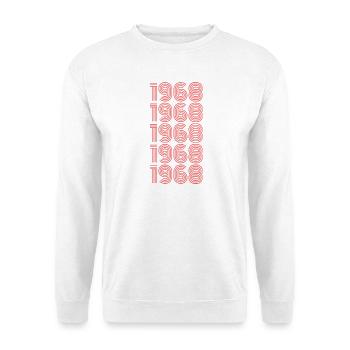 1968 - Unisex Pullover - Weiß - Vorne - Alina (178cm) & Michal (187cm)