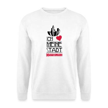 Stadt Liebe Hamburg Deutschland Spruch Geschenk - Unisex Pullover - Weiß - Vorne