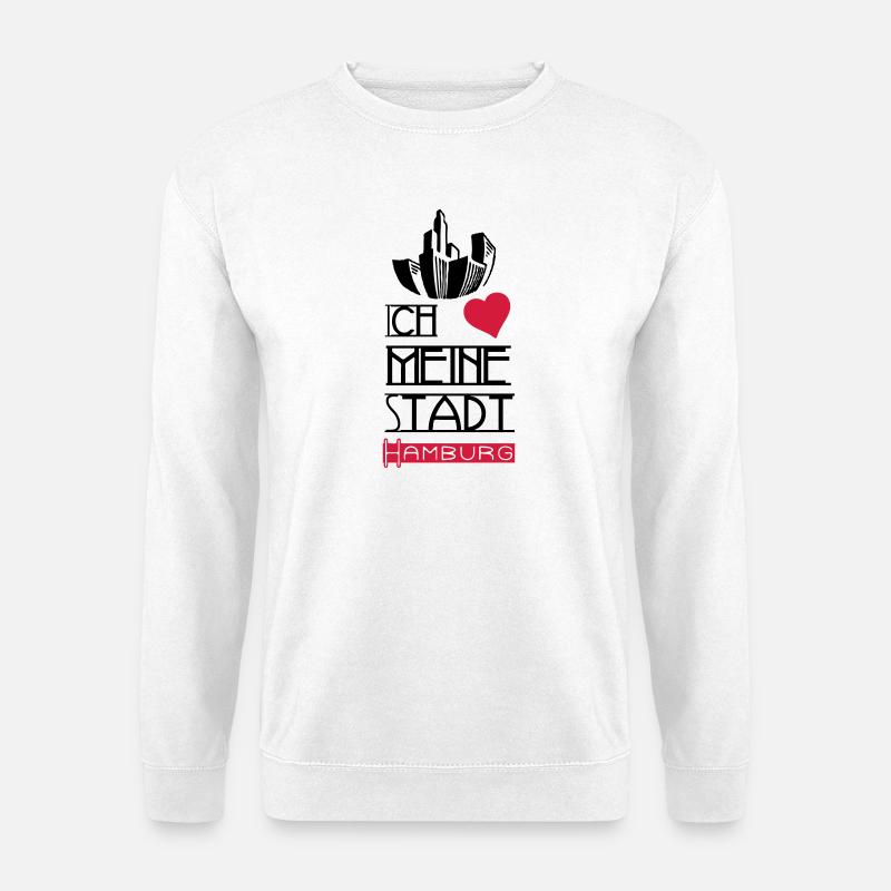 Stadt Liebe Hamburg Deutschland Spruch Geschenk - Unisex Pullover - Weiß