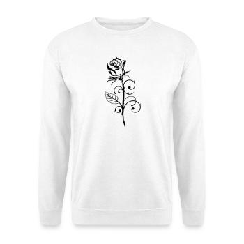 Beautiful rose with leaf - Unisex Sweatshirt - white - Front