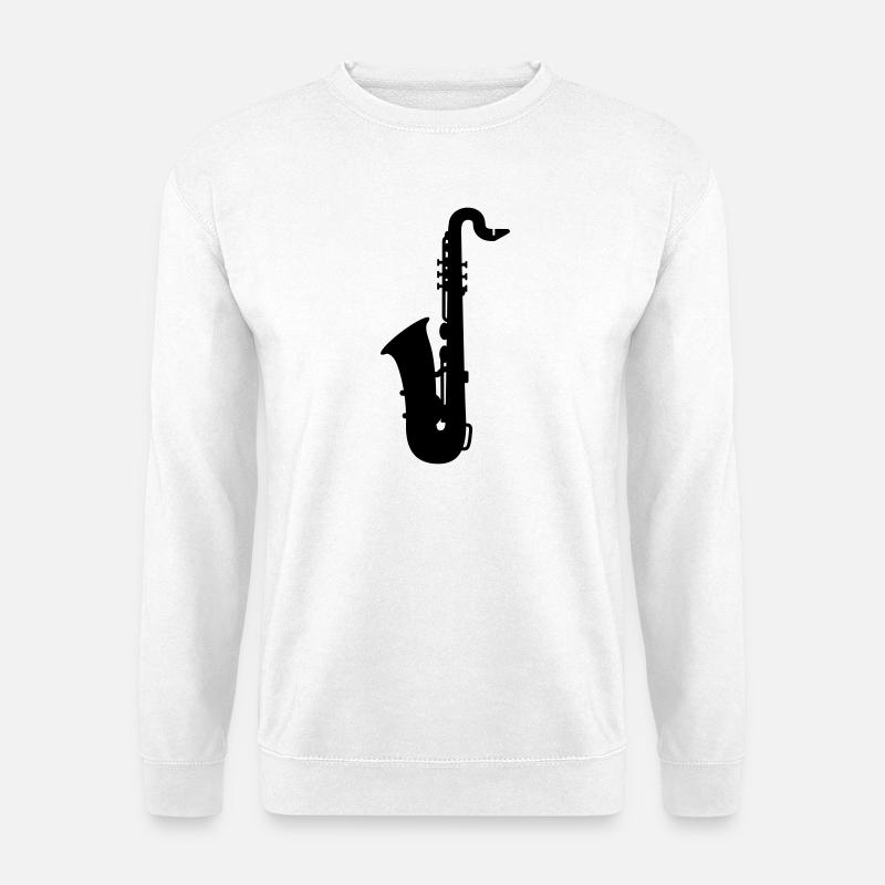 Saxophon - Unisex Pullover - Weiß