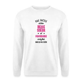 Belle Beau-Frère / Belle-Sœur / Beau Frere / Belle - Sweat-shirt Unisexe - blanc - Devant