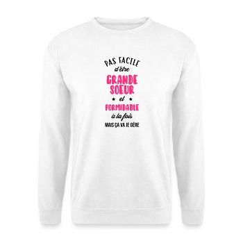 Grande Soeur Sœur Naissance Bébé Famille - Unisex Sweatshirt - white - Front