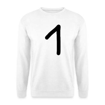 1 Nummer eins Zahl schwarz Geburtstag - Unisex Pullover - Weiß - Vorne
