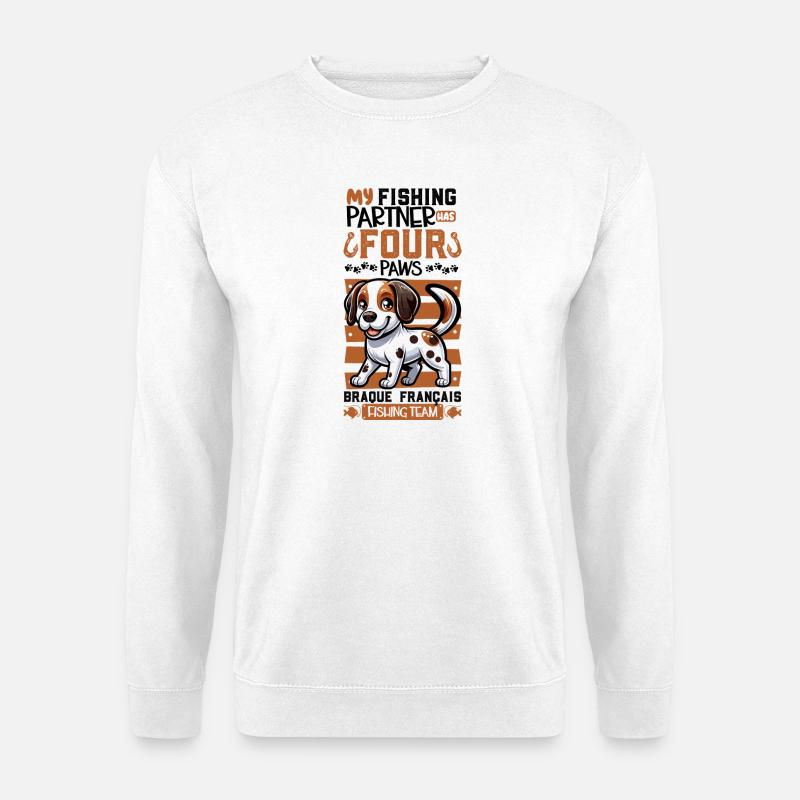 Angeln und Braque Français - Unisex Pullover - Weiß