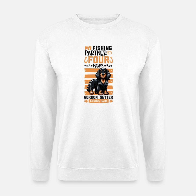 Angeln und Gordon Setter - Unisex Pullover - Weiß