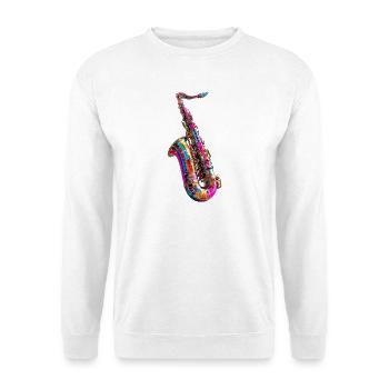 Colorful saxophone design - Unisex Sweatshirt - white - Front