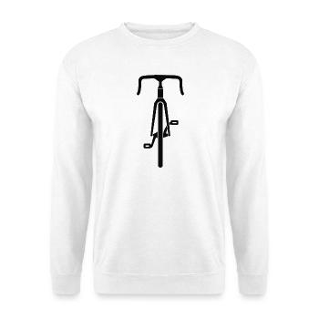 Road Bike Silhouette Front View Black - Unisex Sweatshirt - white - Front