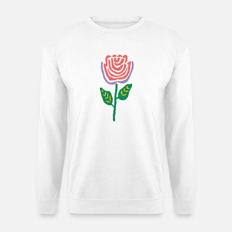 Rose Bloom Folk-Palette - Unisex Pullover - Weiß
