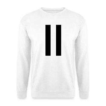 Pause-Zeichen – Modernes Minimal-Design - Unisex Pullover - Weiß - Vorne