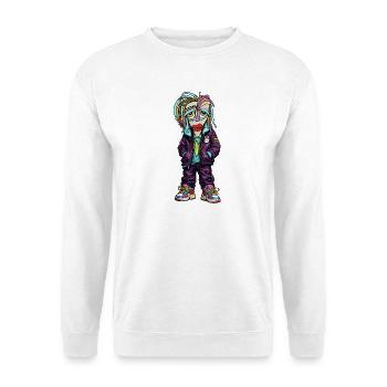 Bunter Street-Tron Charakter - Unisex Pullover - Weiß - Vorne