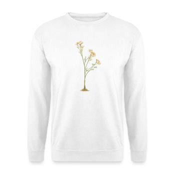 Zarte Blüten - Unisex Pullover - Weiß - Vorne - Alina (178cm) & Michal (187cm)