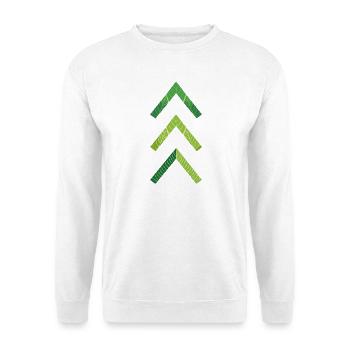 Pfeile des Down-Syndrom-Stammes - Unisex Pullover - Weiß - Vorne - Alina (178cm) & Michal (187cm)