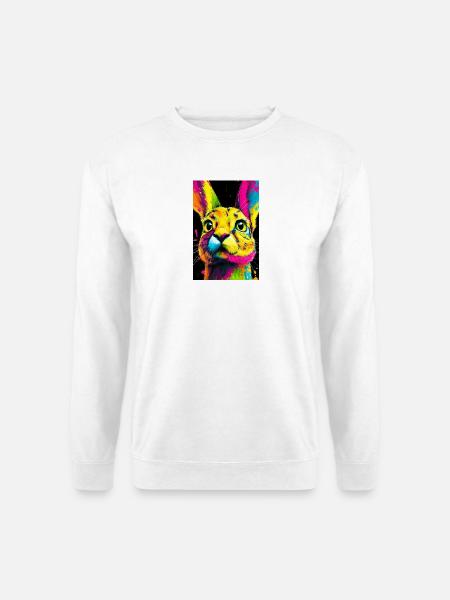 Bunter Hasenkopf Pop-Art - Unisex Pullover - Weiß